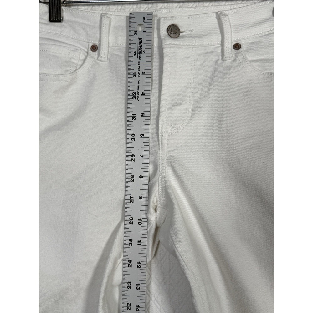 Old Navy Womens Jeans Curvy Straight Size 4 30x29.5 Mid-Rise Stretch White Ankle - Picture 5 of 7